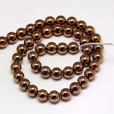Electroplate Non-magnetic Synthetic Hematite Beads Strands G-J169A-8mm-M-1