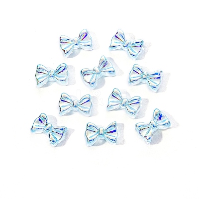 Electroplated Bowknot Resin Cabochons MRMJ-R128-16D-1
