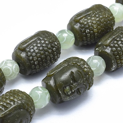 Natural Xiuyan Jade Beads Strands G-O179-D01-1