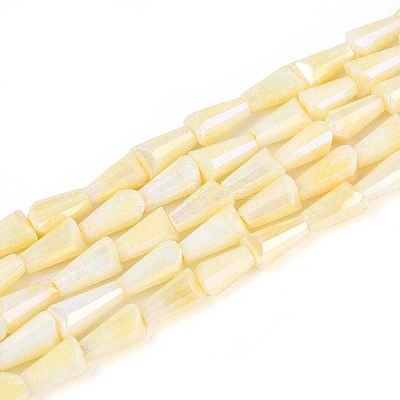 Anti-Tarnish Electroplate Glass Beads Strands GLAA-T025-27C-1