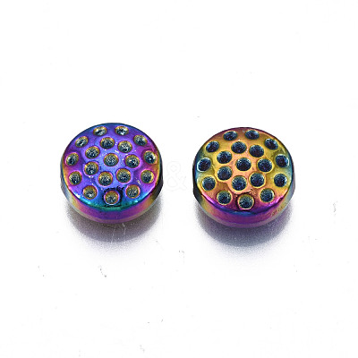 Rack Plating Rainbow Color Alloy Bead Rhinestone Settings PALLOY-S180-360-1