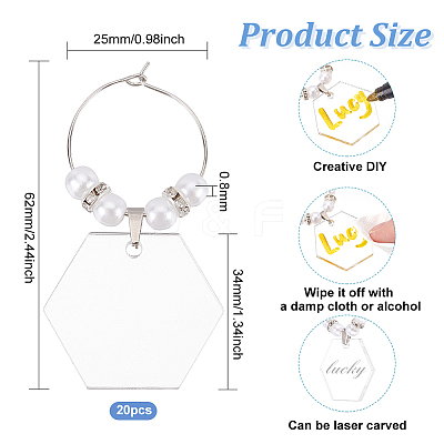 Acrylic Wine Glass Charms AJEW-BC0003-80-1