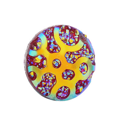 Druzy Resin Cabochons CRES-Q191-HA025-8-1