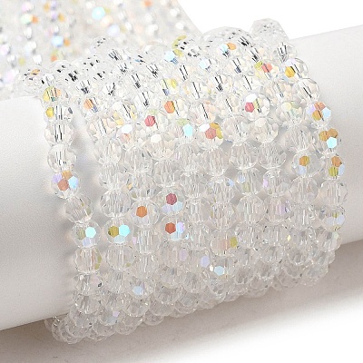 Electroplate Transparent Glass Beads Strands LS-EGLA-A035-T4mm-L19-1