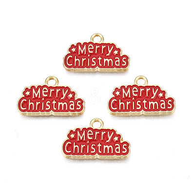 Rack Plating Alloy Enamel Pendants X-ENAM-N055-173A-1
