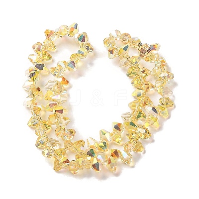 Half Rainbow Plated Electroplate Beads Strands EGLA-H104-07A-HR02-1