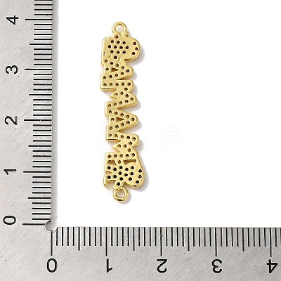 Rack Plating Brass Micro Pave Colorful Cubic Zirconia Connector Charms KK-K377-82G-1