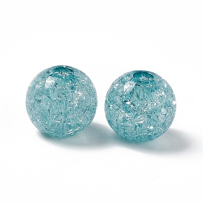 Transparent Crackle Acrylic Bead OACR-H019-02-1