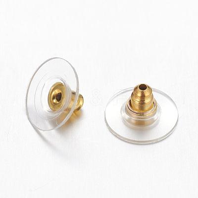 Brass Bullet Clutch Earring Backs X-EC129-G-1