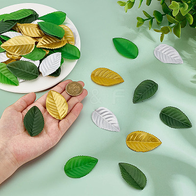 640Pcs 4 Colors Polyester Artificial Leaf DIY-BC0016-28-1