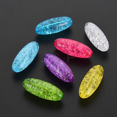 Transparent Crackle Acrylic Beads CACR-S010-01-1