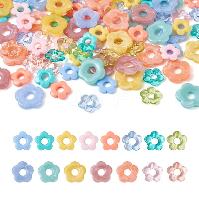 120Pcs 15 Style Transparent & Opaque Acrylic Bead Frames OACR-BT0001-03-1