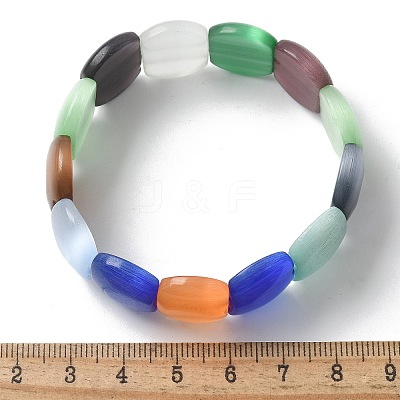 Handmade Lampwork Beaded Stretch Bracelets for Men Women BJEW-G738-01A-06-1