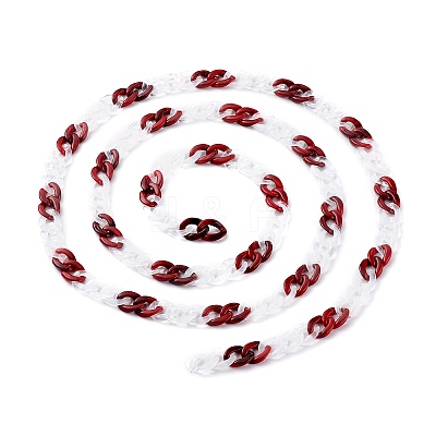Handmade Acrylic Curb Chains AJEW-JB00943-02-1