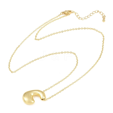Brass Chunky Initial Pendant Necklaces WG97A63-03-1