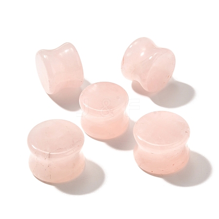 Natural Rose Quartz Ear Plugs Gauges G-I359-12C-1