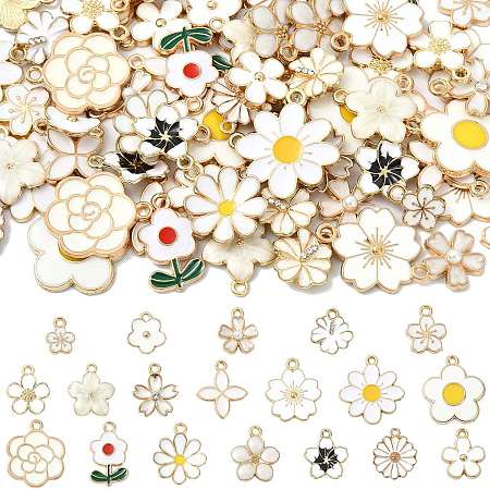 76Pcs 19 Styles Alloy Enamel Pendants ENAM-FS0004-23-1