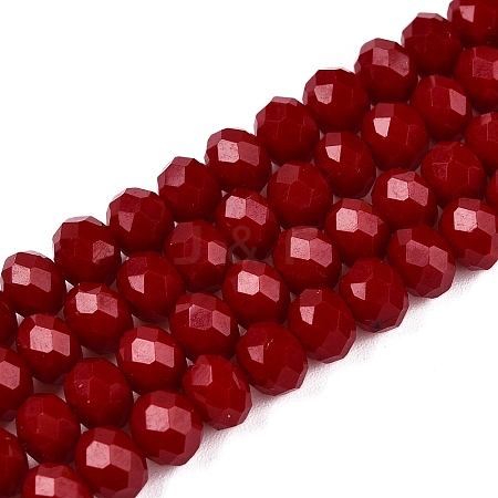 Opaque Solid Color Imitation Jade Glass Beads Strands EGLA-A044-P6mm-D02-1