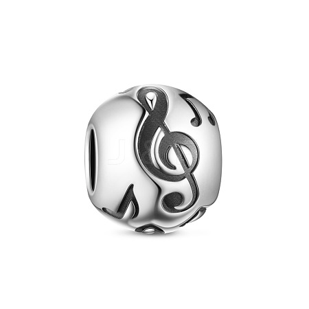 TINYSAND 925 Sterling Silver Musical Note European Beads TS-C-168-1