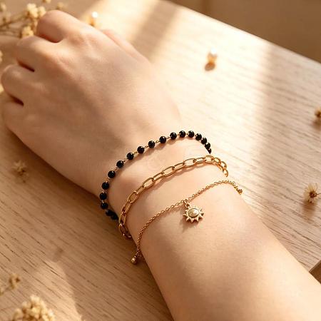 Iron and Zinc Alloy Chain Sun Charm Multi-Strand Bracelet Sets NI2300-5-1