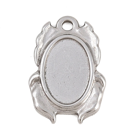 304 Stainless Steel Pendant Cabochon Settings STAS-D264-08C-P-1