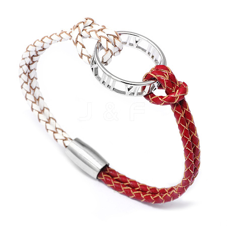 Alloy Ring Links Bracelets BJEW-F352-17P-02-1