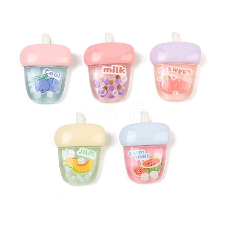 Printed Transparent Resin Imitation Drink Cabochons RE-CBA9CE8-04-1