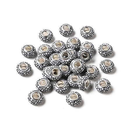 Opaque Resin European Beads RESI-C055-01B-1