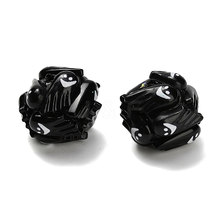 Halloween Theme Polymer Clay Rhinestone Beads with Resin RESI-Z045-02A-02-1