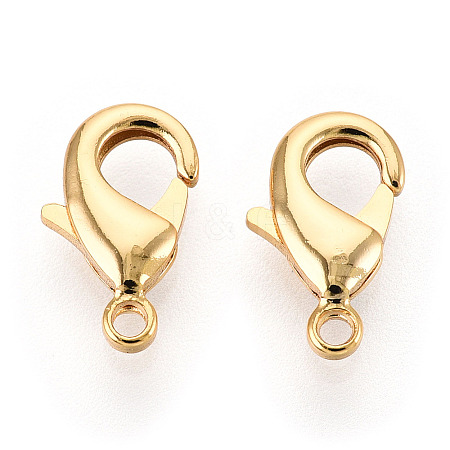 Brass Lobster Claw Clasps KK-YW0004-01B-G-1