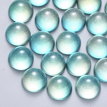 Transparent Spray Painted Glass Cabochons LS-GLAA-S190-013C-C03-1
