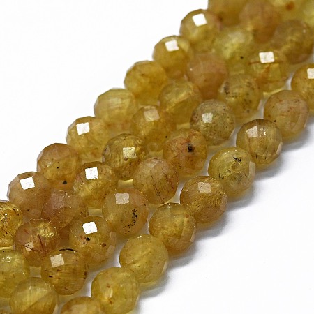 Natural Yellow Apatite Beads Strands G-G927-09-1