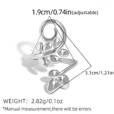 304 Stainless Steel Cuff Open Rings WGD2E4C-02-1