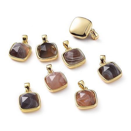 Natural Botswana Agate Charms G-L553-58A-G-1