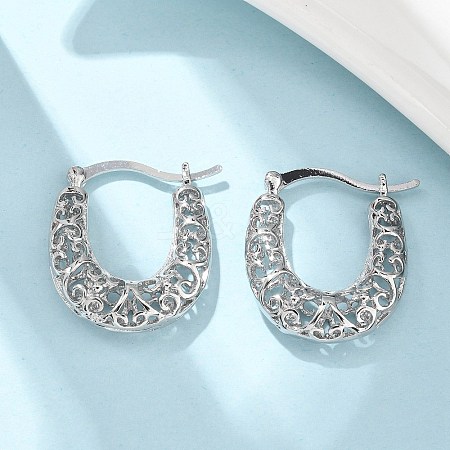 Brass Hoop Earrings for Women EJEW-G436-01P-1