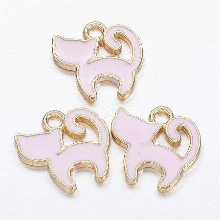 Alloy Enamel Kitten Charms PALLOY-P118-17-1