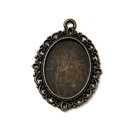 Tibetan Style Alloy Pendant Cabochon Settings TIBE-T003-09AB-NR-1
