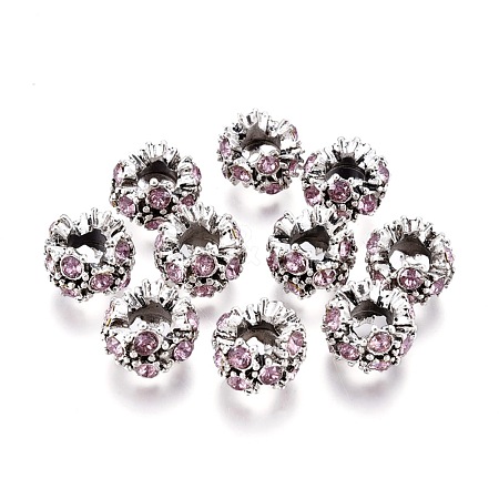 Alloy Rhinestone Spacer Beads RB-E534-01AS-C-1