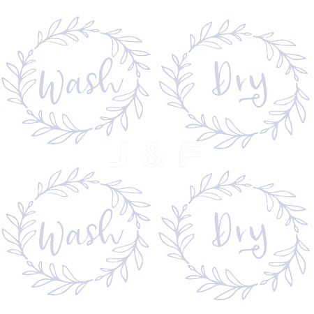 PVC Wash Dry Laundry Stickers STIC-WH0004-24A-1