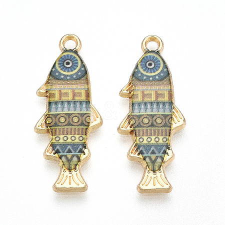 Alloy Enamel Pendants FIND-C037-16G-09-1-1