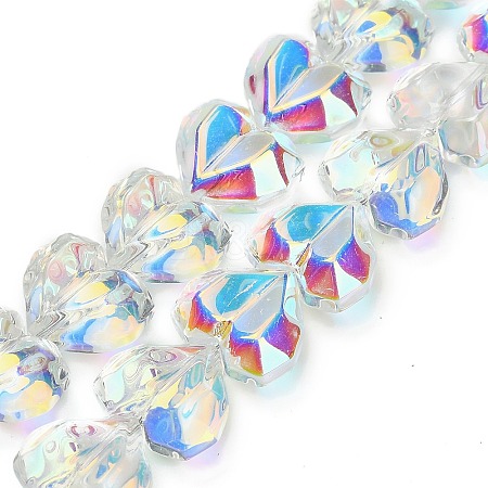 Electroplate Transparent Glass Beads Strands X-EGLA-B012-AB01-1