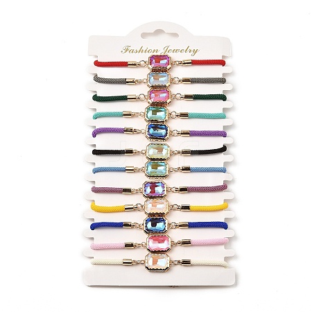 12Pcs 12 Colors Polyester Bracelets BJEW-P340-11G-1