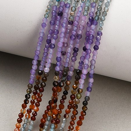 Gradient Color Natural Apatite & Carnelian & Dyed White Jade Beads Strands GG-CBA1668-A07-2mm-1