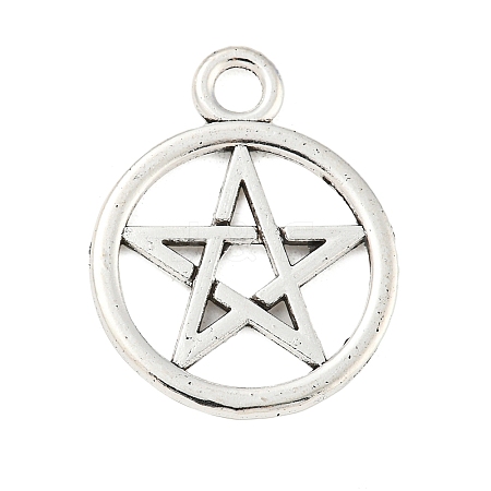 Tibetan Style Alloy Ring with Star Pendants TIBEP-Q043-036-RS-1