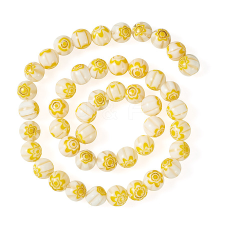 1Strand Round Millefiori Glass Beads Strands LK-TADJ0001-01A-1