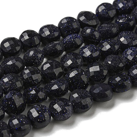 Synthetic Blue Goldstone Beads Strands G-K351-A01-01-1