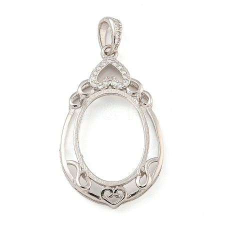 925 Sterling Silver Pendant Cabochon Settings STER-B005-24P-1