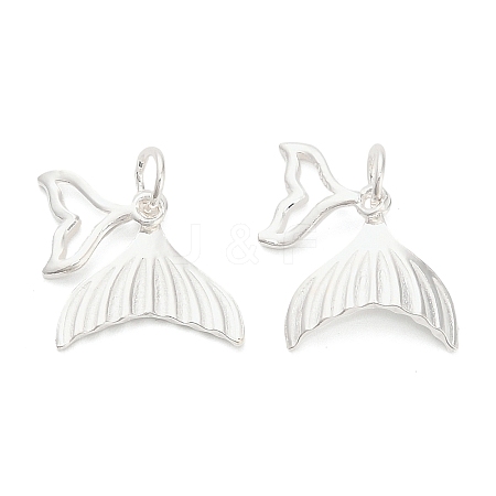 925 Sterling Silver Whale Tail Charms STER-P071-12S-1
