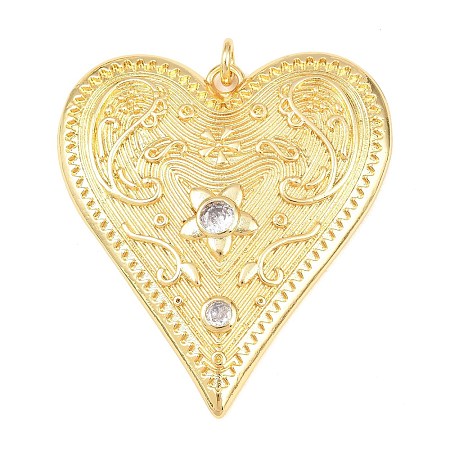 Brass Micro Pave Cubic Zirconia Big Pendants KK-C162-063G-03-1