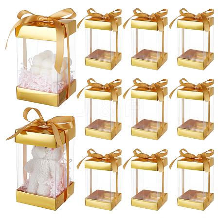 10Pcs Rectangle Clear Plastic Gift Packing Boxes with Paper Top and Bottom CON-WH0099-96B-1